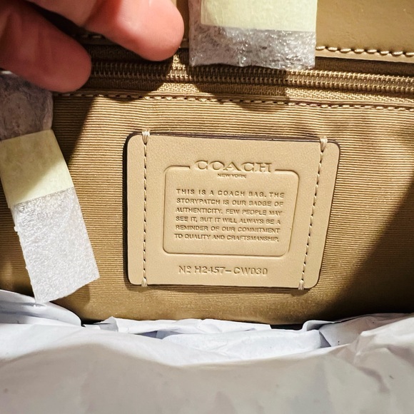 NWT COACH Cosmic Coach City Tote Bag w Rocket Print DBL Face Leather CW030 - Picture 9 of 10